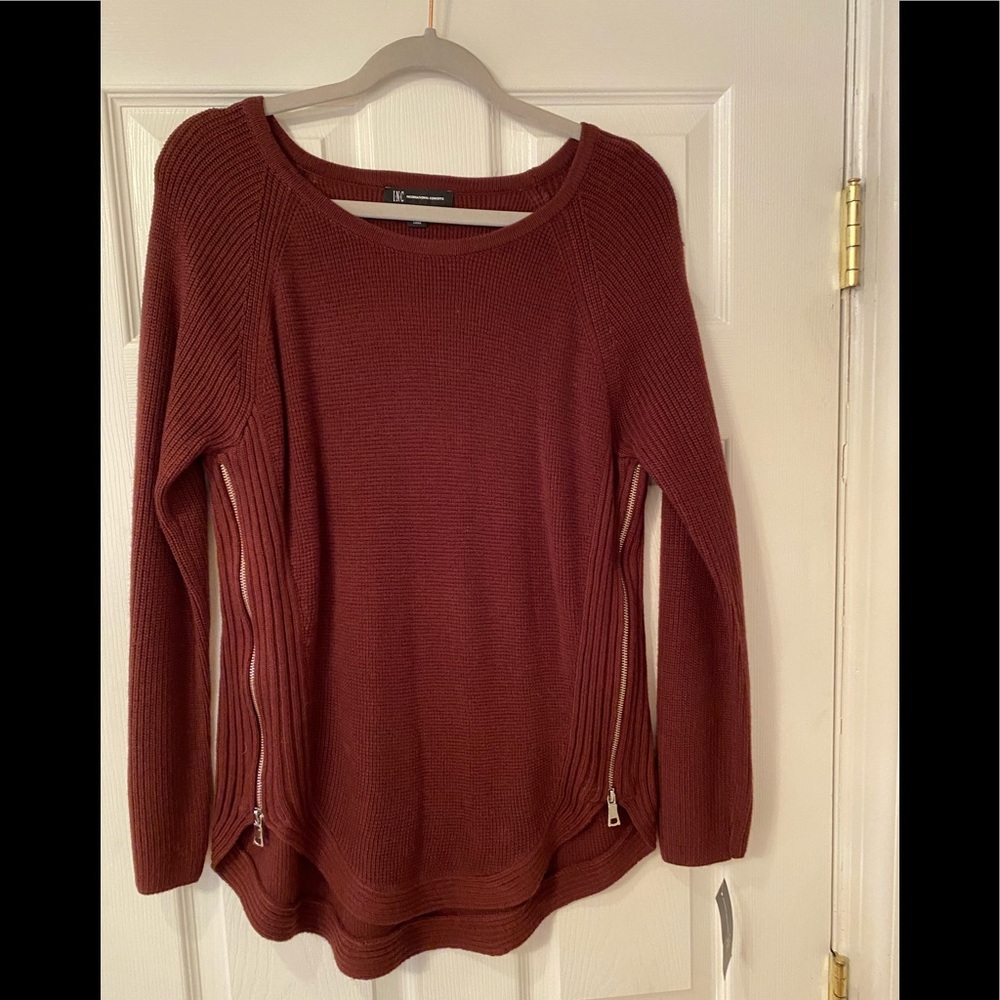 INC sweater with side zipper Size Large
